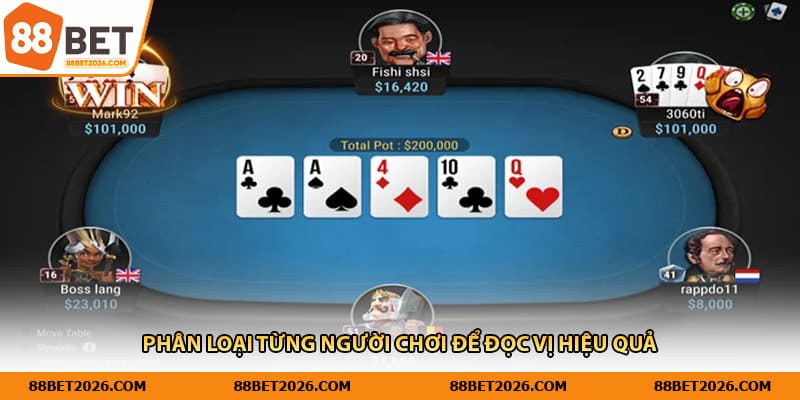 Phân loại từng người chơi để đọc vị hiệu quả